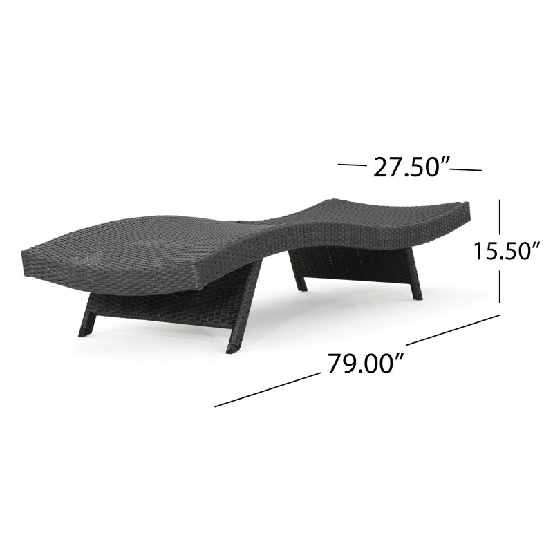 Billur 79.5" Long Reclining Chaise Lounger Set with Cushions, Beige