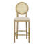 Tabourets de bar confortables (la paire) - pour une expérience culinaire relaxante. Dossier tissé, revêtement doux, pieds robustes. Beige et naturel. 20,06 po x 21,6 po 49,76 po, pieds et dossier complexes et élégants. Siège en tissu. Cuisine