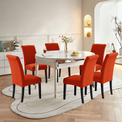Chair Covers, Dining Chair Slipcovers, Stretch Seat Protector, Set Of 6