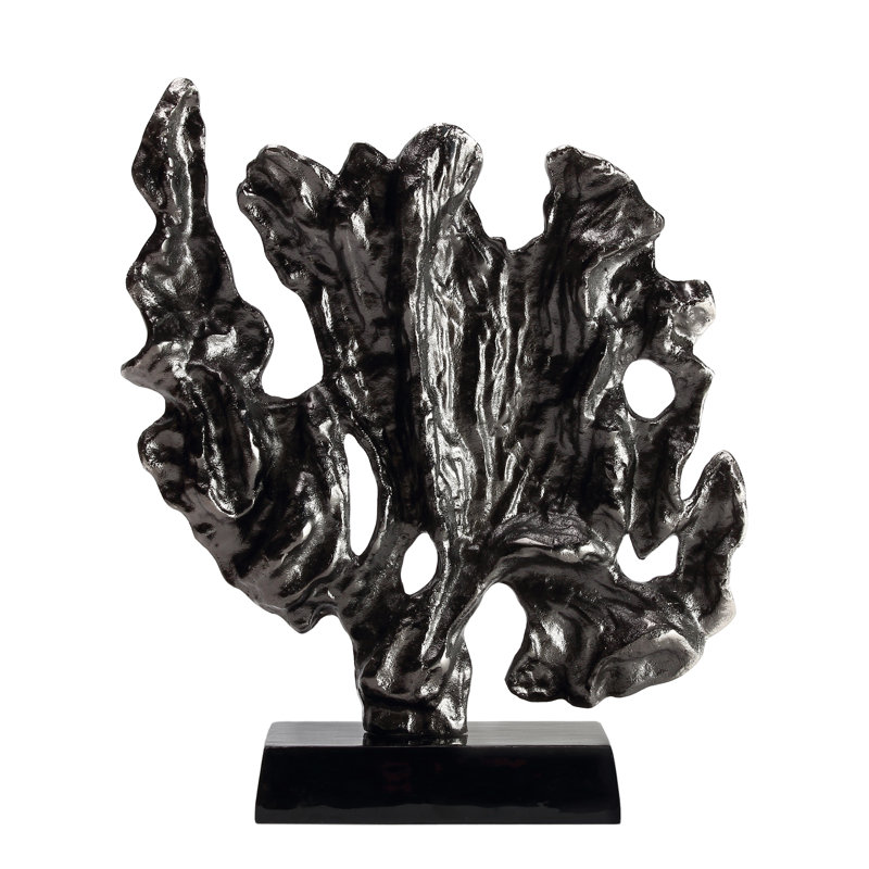 CORAL SCULPTURE SMALL BLACK NICKEL, 19" H x 10" W x 18" D