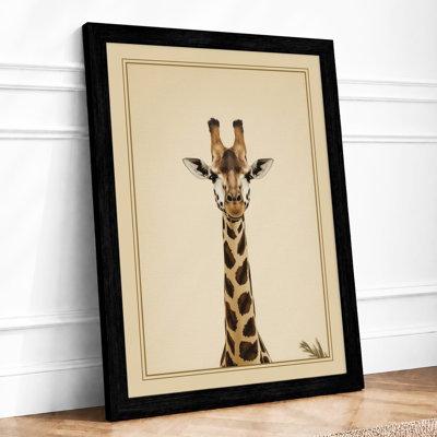 Giraffe Portrait Boho - Framed Print