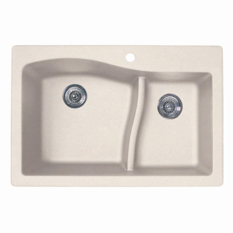 33'' L Double Bowl Granite Kitchen Sink, Granito