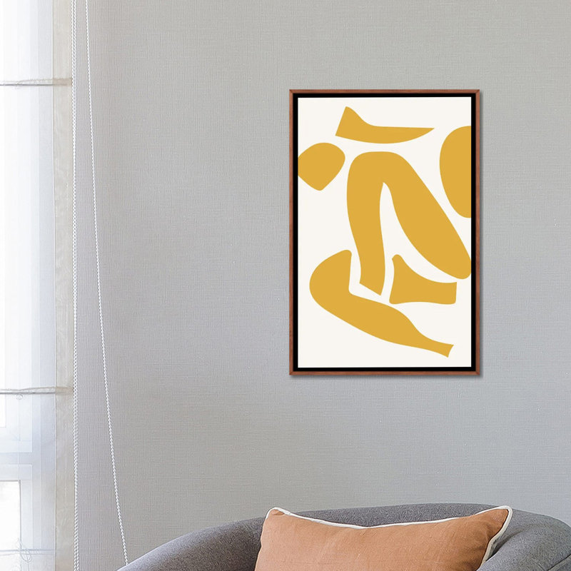 « Déconstruit jaune » par Mambo art studio-impression, Pas de tapis, H 26 po x l 18 po x 1,5 po