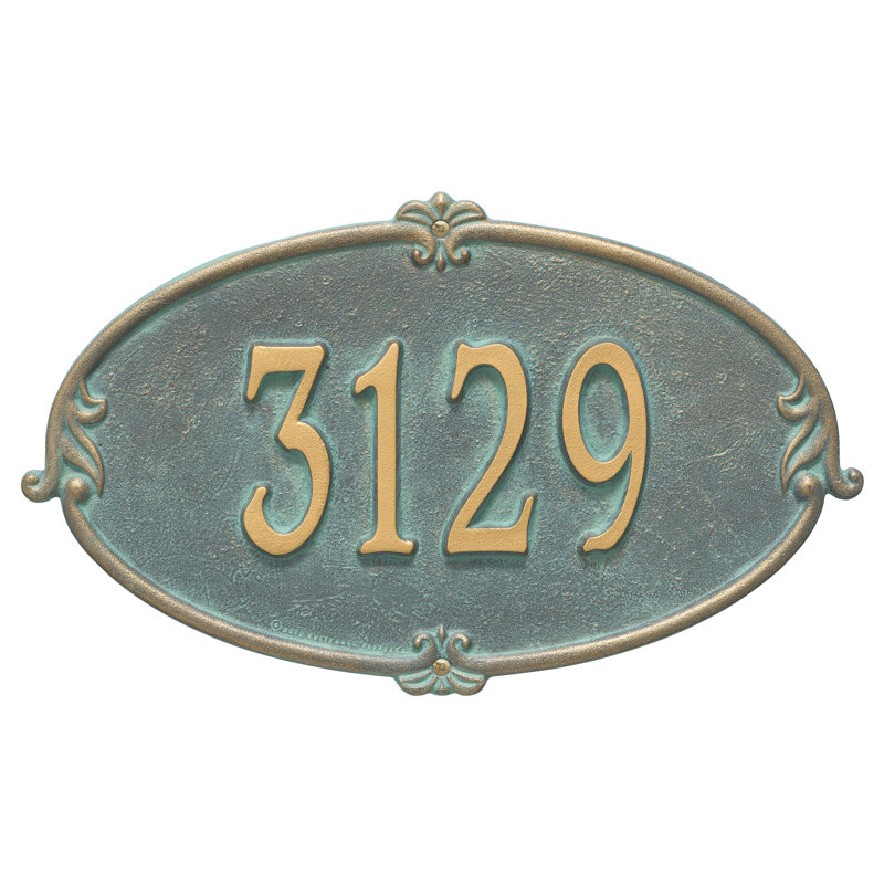 Monte Carlo Personalized Standard 1-Line Wall Address Plaque, Bronze/Verdigris, Yes