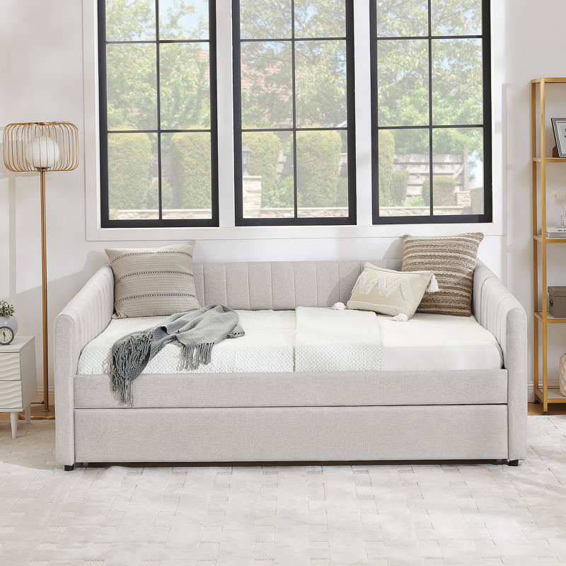 Upholstered Daybed Sofa Bed With Trundle