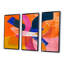 Funky fusion rétro orange bleu - ensemble d'art mural abstrait-108314086-108314088