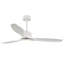 Ventilateur de plafond blanc moderne avec lumière, comprenant 3 pales en plastique ABS, une télécommande, un moteur à courant continu réversible et un éclairage DEL à intensité variable.-1044800562