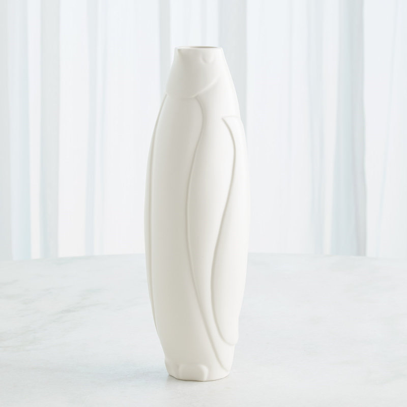 Vase de table en céramique / porcelaine, Hauteur totale - 16 po