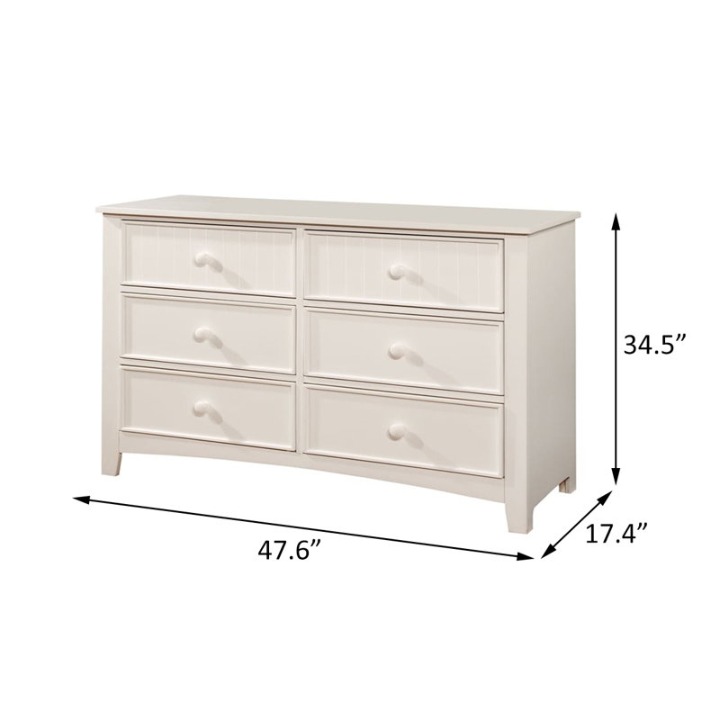 47.6'' W 6 - Drawer Chest, White