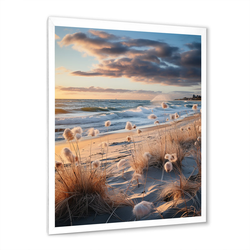 «Beach Photo Coastal Harmony III» - Impression sur toile nautique et plage, H 32 po x l 16 po x P 1 po, Cadre photo blanc