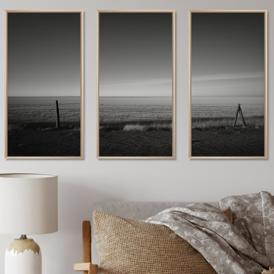 «Black and White Meadow», ensemble d'art sur toile