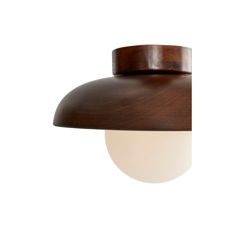 Elegant Wooden Wall Lamp, Walnut & White, Ø9.4 x 4.7 inches | Stylish Glass Cap, Total Height: 9.4 inches | Socket Type: 1 x G9 Max 10W (Bulb Not Included) | Perfect for Modern Home Decor & Ambient Lighting