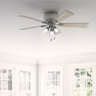Ventilateur de plafond encastré à 5 pales 52 po avec chaîne de traction et ensemble d'éclairage inclus Crestfield