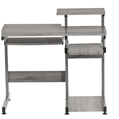 Full-size computer work station desk, gray