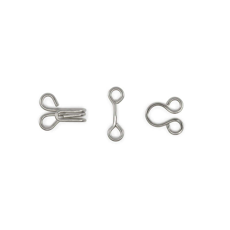 Crochets et yeux Dritz, taille 2, argent, 96 ensembles