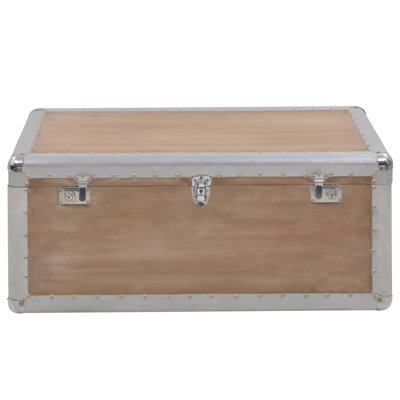 Storage Box Solid Fir Wood 35.8" x 20.5" x 15.7" Brown