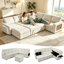 Canapé-lit modulaire en L en forme de L, canapé-lit escamotable à 7 places de 102 po avec ports de chargement USB, lumières DEL et rangement dissimulé, canapé-lit convertible pour le salon-435024487
