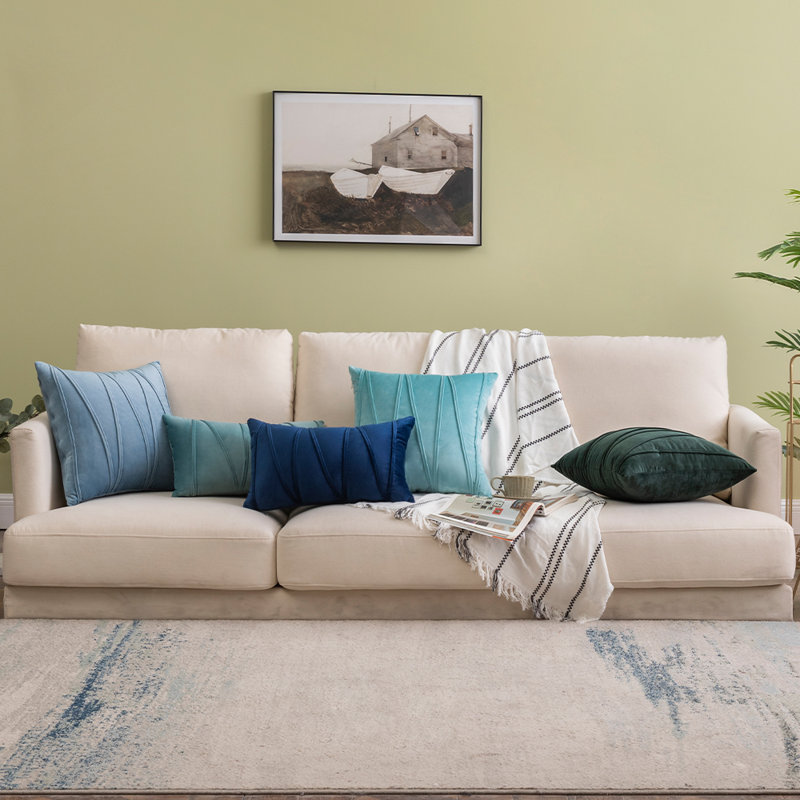 Housses de coussin en velours à lignes croisées (housse seulement), Crème