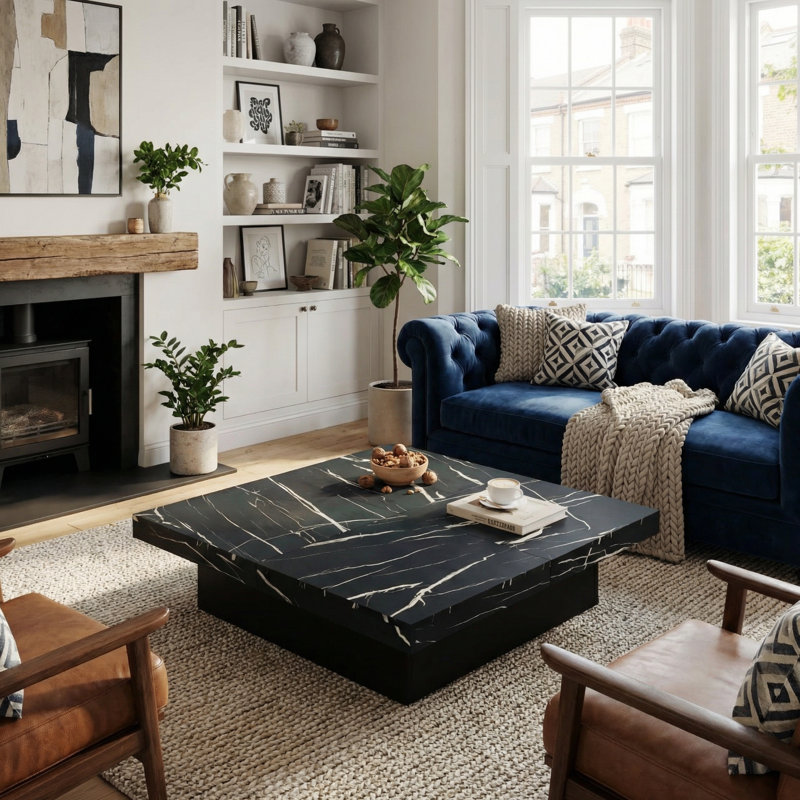Pedestal Coffee Table with Storage