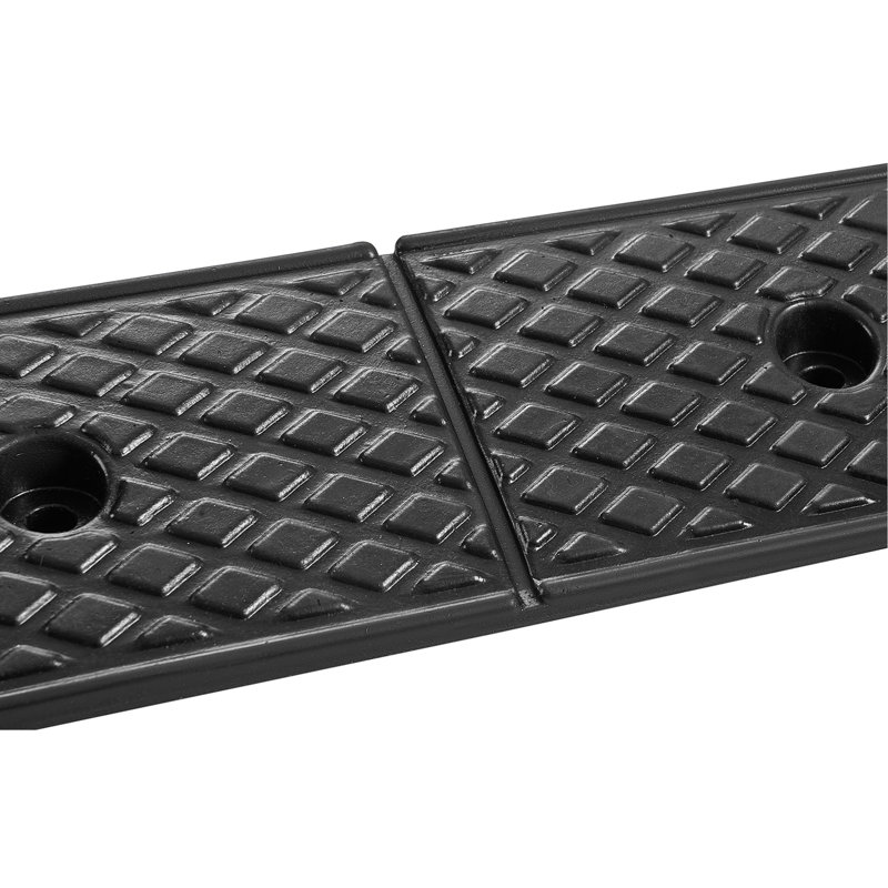 Rampe de bordure en caoutchouc, capacité de charge de 33069 lb, rampe de seuil en caoutchouc robuste à hauteur d'élévation de 2 pouces avec réservoir de drainage pour fauteuils roulants, poussettes, motos, voitures, tondeuses à gazon et remorques, paquet de 2