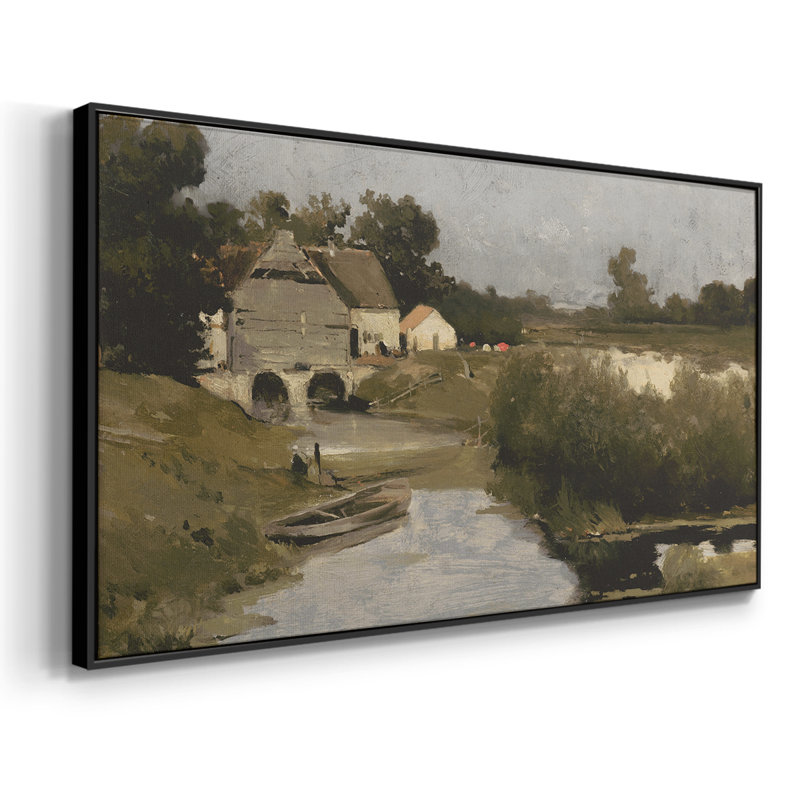 Série paysage - MCXIX - Toile tendue avec châssis encadré - Prêt à être accroché, Noir, H 21 po x l 41 po
