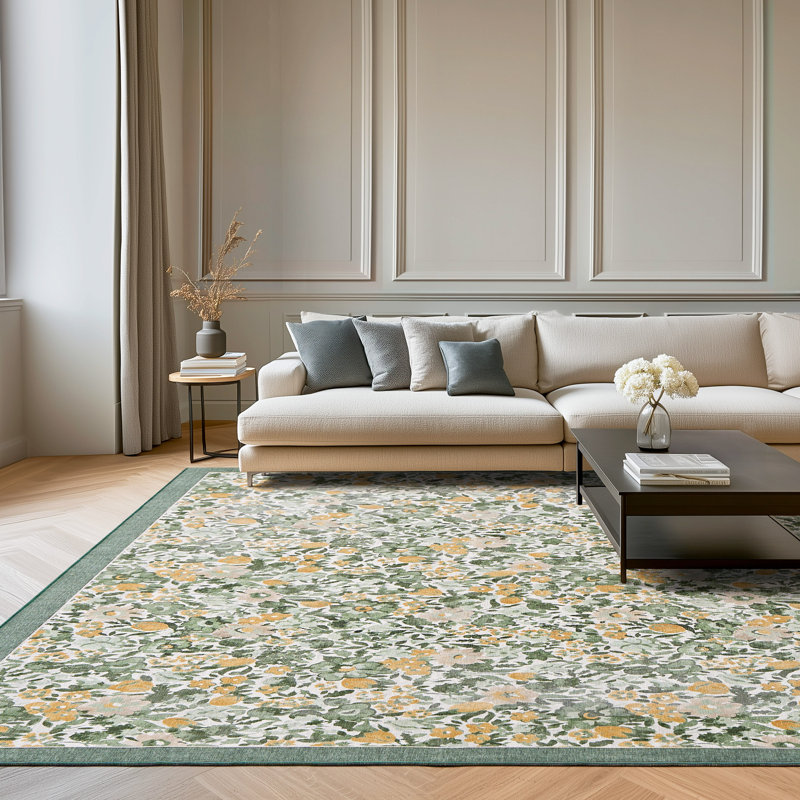 Laura Ashley Loveston Machine Washable Imagine Printed Chenille Rugs 1-Piece, Rectangle 8' x 10'