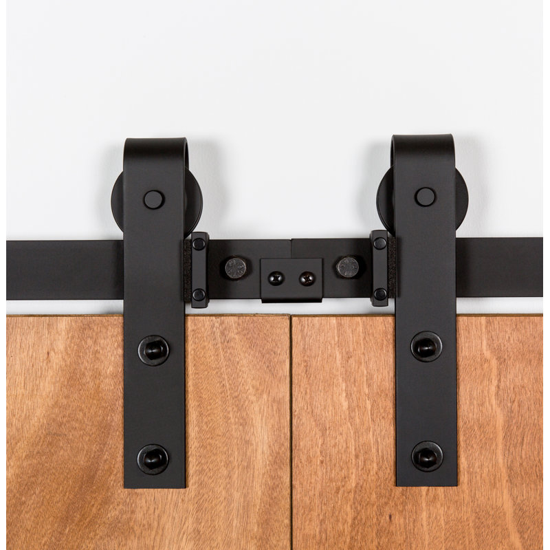 Ensemble de quincaillerie pour porte double standard, Noir, 60 po