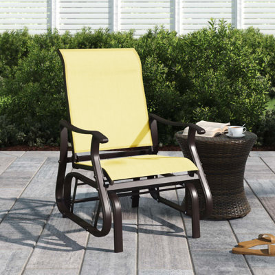 Outdoor Glider Chair, Patio Glider with Steel Frame, Beige