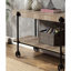 Table de canapé de style industriel avec tablette inférieure ouverte et finition en bois reproduit