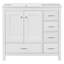 Ensemble de meuble-lavabo blanc 36 po avec lavabo en céramique, armoire de rangement abondante, 2 portes à fermeture en douceur et 5 tiroirs