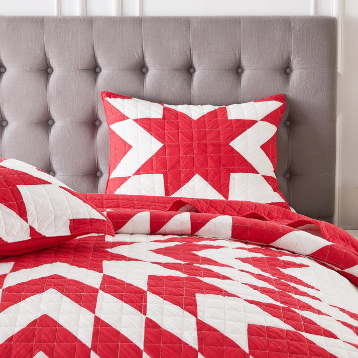 Red Star King Quilt Set (3pc), King