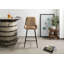 Iron Label Upholstered Counter Stool with Metal Frame-106589283
