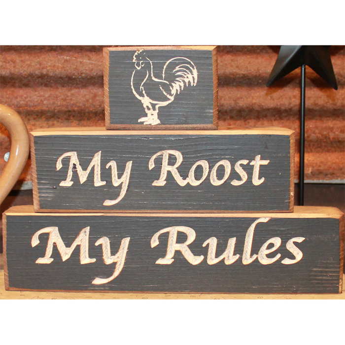 August Grove® Thurner Roost 3 Piece Letter Block Set | Wayfair