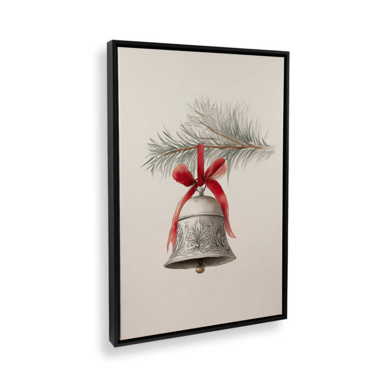 Silver Bell Noel, reproduction d'art sur toile, H 18,75 po x l 12,75 po, Noir satiné