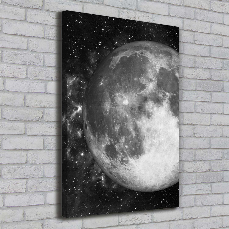Moon 1 Piece Wrapped Canvas Wall Art