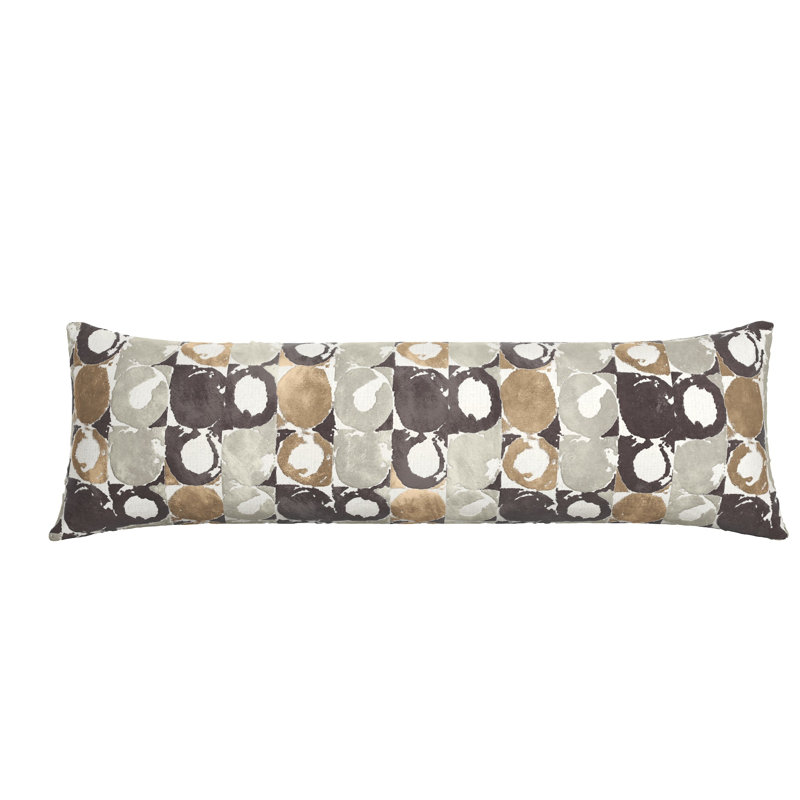 Coussin Birstall, H 12 po x l 24 po, Motif géométrique brun