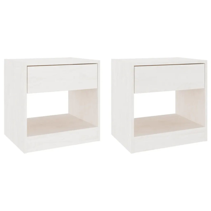 Table de chevet en bois massif vidaXL, Gris