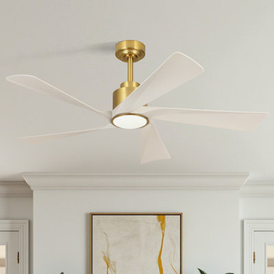 Karlena 52'' Modern Large Ceiling Fan With Led Lights And Remote Control, App, Timer, Memory