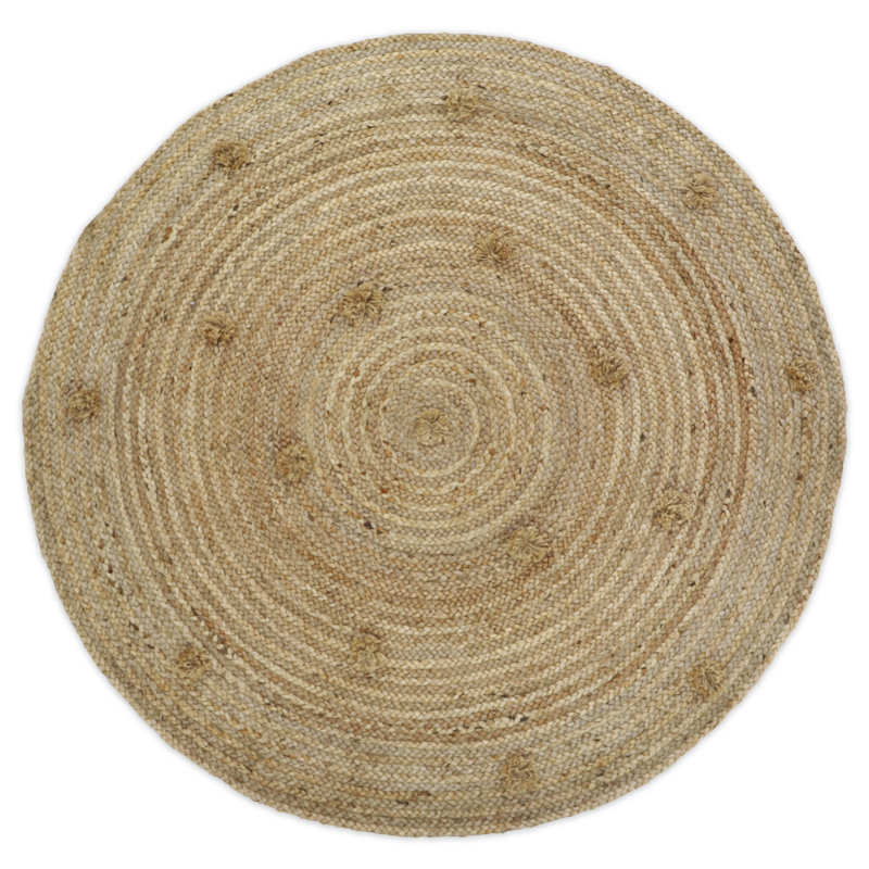 Round Styron Solid Colour Hand Woven 140cm X 140cm Area Rug