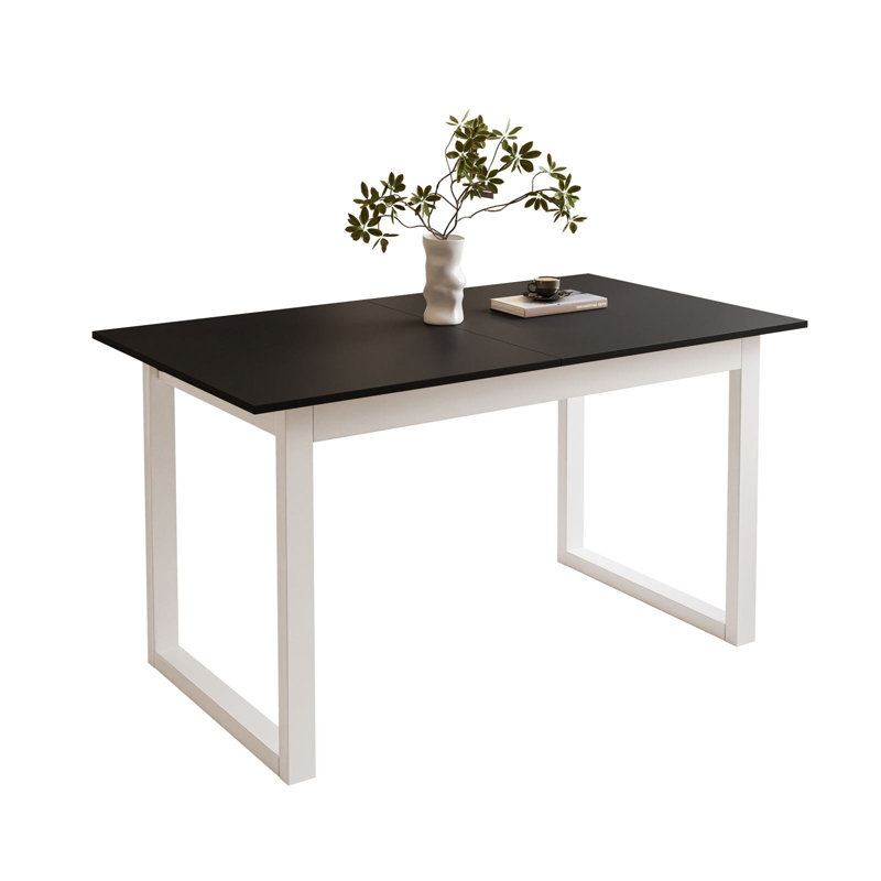 Extendable table ARTON II  140 cm, "U" legs, White, Black