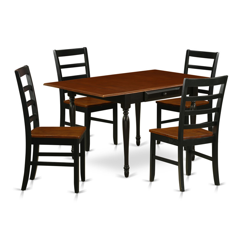 Curt Four Leg Dining Set, 5 Pieces: 1 Table, 4 Chairs