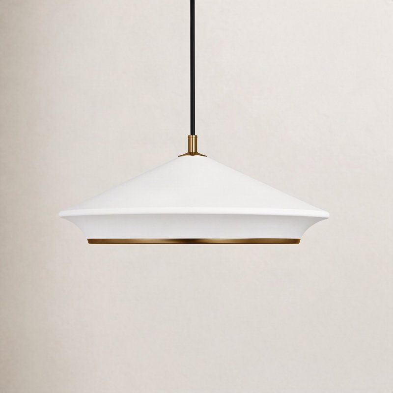 Luminaire suspendu à 1 lumière Filipa Shorecrest, Blanc mat, H 9,75 po x l 24 po x P 24 po