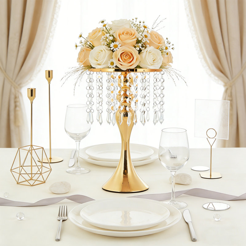 2PCS Vases for Centerpieces, Flower Arrangement Stand, Wedding Centerpieces for Tables, Tall Metal Flower Vase Holders for Wedding, Event, Reception, Birthday, Home Decor