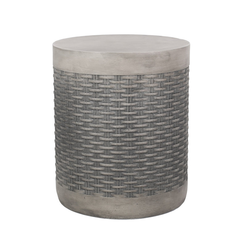 Table d'appoint moderne d'intérieur - Béton léger, conception nattée, élément décoratif en béton