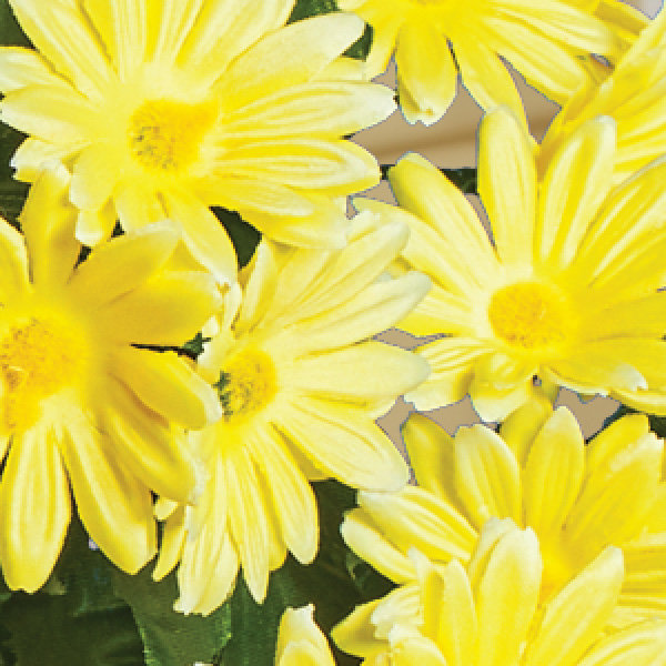 Centre de table en marguerites artificielles, Jaune