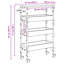  Kitchen Trolley Engineered Wood Cart Mobile Unit Organizer Storage-1403310160