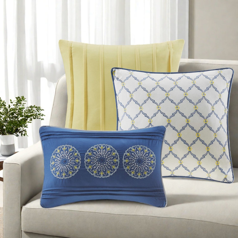 Ensemble de literie réversible en bourre de coton, bleu moderne, maison moderne