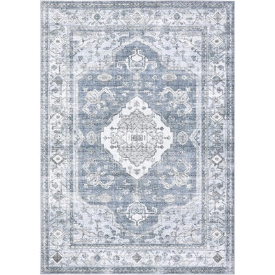 Tapis de couloir 2 x 6 - Tapis lavable à la machine, à poils courts, antidérapant, motif floral Boho pour le salon, la chambre à coucher, la salle de lavage, la cuisine, gris