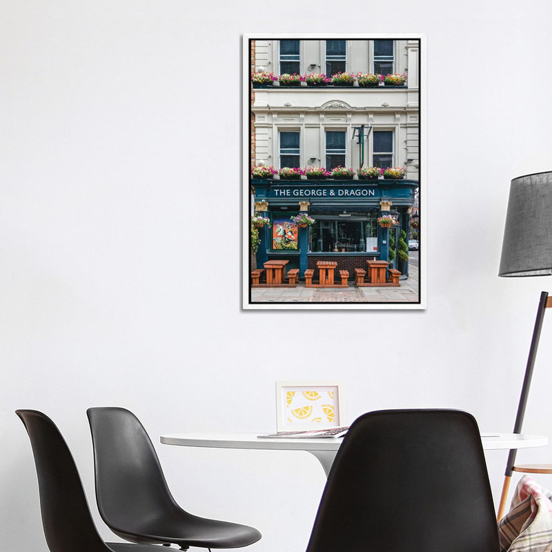 Pubs In London by The Urbanteller - Gallery-Wrapped Canvas Giclée on Canvas, White Floater Framed