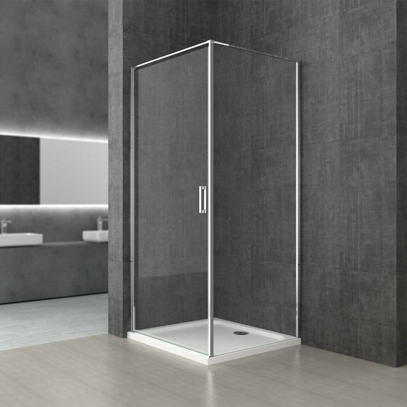  800 x 800mm Shower Enclosure - Pivot Door Left Hand Side Handle, Right